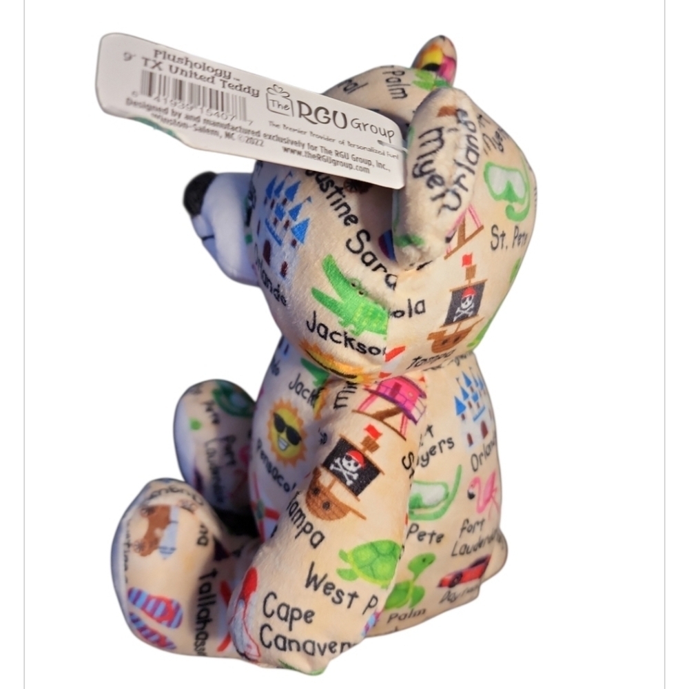 NWT Plushology 9" Teddy Bear Florida Cities & Icons Souvenir Animal Plush 2022 - Picture 3 of 11